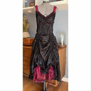 Gothic Living Dead Souls Renaissance SkullLace-up Maxi Vampire Dress M Steampunk